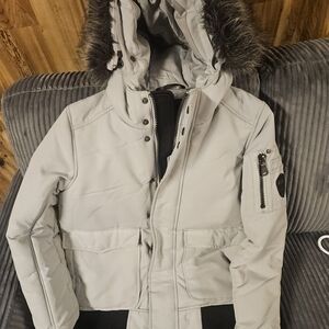 Pajar Light Gray Jacket with Fur Trim